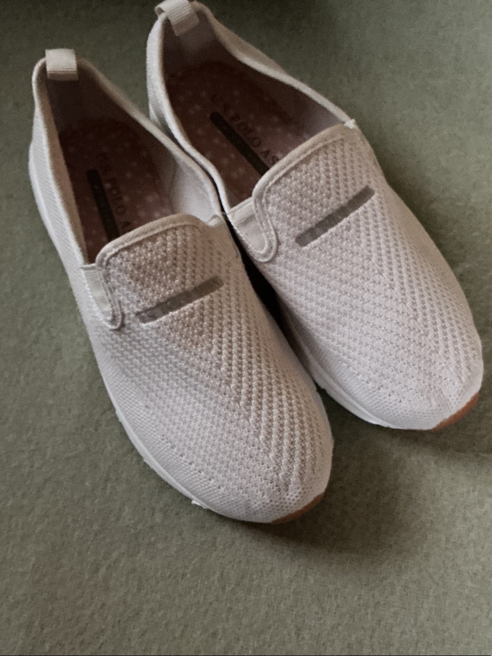 U.S. Polo Assn. Women's Knit Slip-On Sneakers in Light Pink and White - Picture 2 of 7